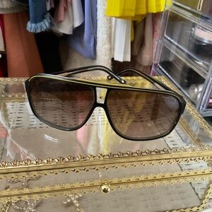 Carrera Black and Gold Aviator Sunglasses